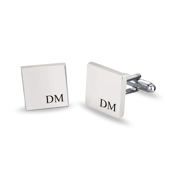 925 Sterling Silver Personalised Initial Name Cufflink for Men and Boys