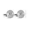 925 Sterling Silver Personalised Engraved Alphabet Letter Initial Texture Hexagon Cufflink for Men and Boys