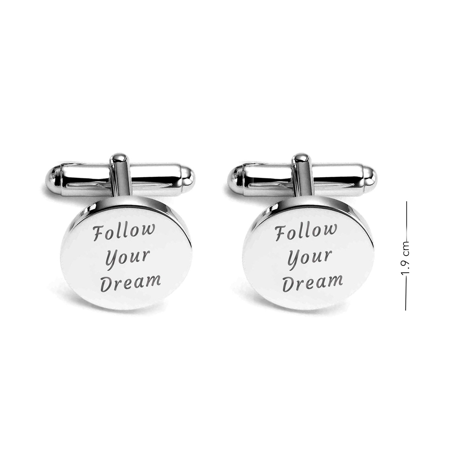 925 Sterling Silver Personalised Initial Name Engraved Message Oval Cufflink for Men and Boys