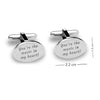 925 Sterling Silver Personalised Engraved Inspirational Quote Round Cufflink for Men and Boys