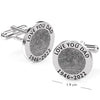 Personalised 925 Sterling Silver Actual Fingerprint Engraved Memorial Cufflink for Men Boys and Father