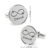 Personalised 925 Sterling Silver Infinity symbol & Last Name Cufflink for Men and Boys 1 Pair