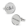 Personalised 925 Sterling Silver Date and Initial Cufflink for Men and Boys 1 Pair