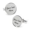 Personalised 925 Sterling Silver Your Own Handwriting Text Cufflink for Men and Boys 1 Pair