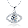 925 Sterling Silver Cubic Zirconia Eye Diamond like Brilliance Sparkling Pendant Necklace for Women