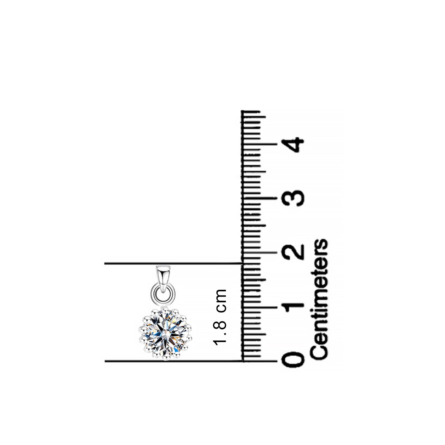 925 Sterling Silver Cubic Zirconia Diamond like Brilliance Sparkling Round Pendant Necklace for Women