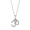 925 Sterling Silver Cubic Zirconia OM Spiritual Religious Locket Pendant Necklace for Men and Women