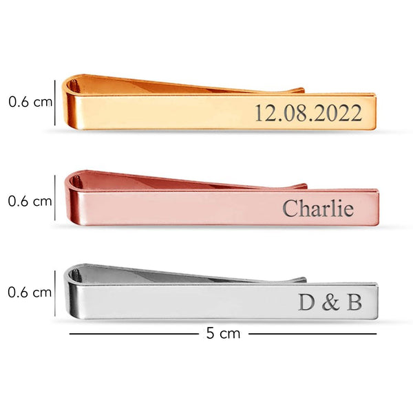 Personalised Engraved 925 Sterling Silver Initial or Name Designer Tie Clip for Men and Boys 1 PC