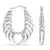 925 Sterling Silver Shrimp Heart Hoop Earrings for Women 30 MM
