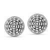 925 Steling Silver Antique Vintage Round Filigree Cut Chunky Stud Earrings for Women