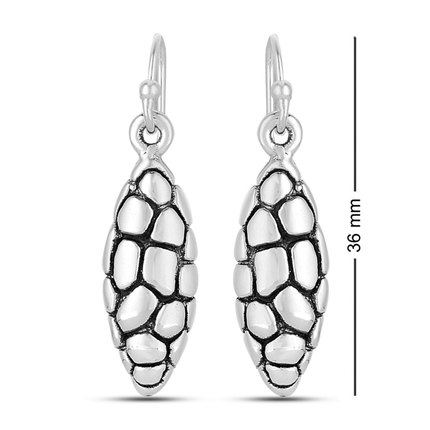 925 Sterling Silver Antique Drop Earrings for Women 36 MM