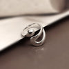 925 Sterling Silver Chunky Teardrop Open Adjustable Waterdrop Ring for Women