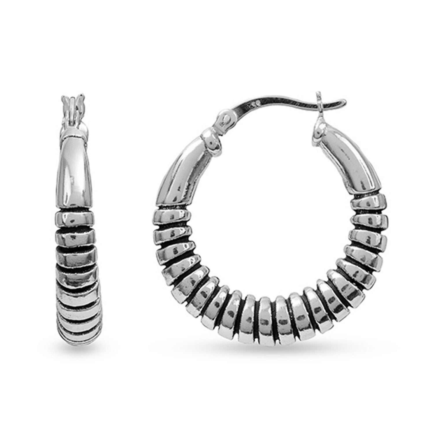 925 Sterling Silver ClickTop Hoop Earrings for Women 28 MM