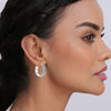 925 Sterling Silver Antique Texture Hoop Earrings for Women
