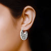 925 Sterling Silver Antique Finish Tribal Filigree Hoop Earrings for Women