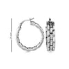925 Sterling Silver Bricks Hoop Earrings for Women 25 MM