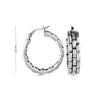 925 Sterling Silver Bricks Hoop Earrings for Women 25 MM