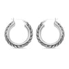 925 Sterling Silver Curb Chain Inspired Hoop Earrings for Women 30 MM