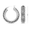 925 Sterling Silver Curb Chain Inspired Hoop Earrings for Women 30 MM