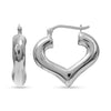 925 Sterling Silver Heart Shape Hoop Earrings for Teen Women 23 MM