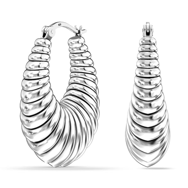 925 Sterling Silver ClickTop Hoop Earrings for Women 25 MM