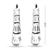 925 Sterling Silver Bamboo Oval Hoop Earrings for Teen Women