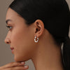 925 Sterling Silver Round Bamboo Joint Design Hoop Earrings for Women