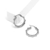 925 Sterling Silver Round Bamboo Joint Design Hoop Earrings for Women