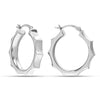 925 Sterling Silver Round Bamboo Joint Design Hoop Earrings for Women