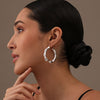 925 Sterling Silver Bamboo Large Hoop Earrings for Women