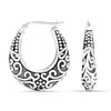 925 Sterling Silver Scroll work Hoop Earrings for Teen Women