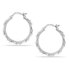 925 Sterling Silver Jewellery Bamboo Click-Top Hoop Earrings for Women Teen 50MM