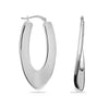 925 Sterling Silver Large Vintage Design Oval Shaped Click-Top Hoop Earrings for Women