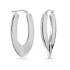 925 Sterling Silver Large Vintage Design Oval Shaped Click-Top Hoop Earrings for Women