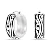 925 Sterling Silver Antique Waved Filigree Lightweight Bali Style Chunky SMALL Click-Top Hoop Earrings for Women