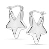 925 Steling Silver Minimalist Aesthetic Handmade 3D Star-shaped Hoop Earrings for Women