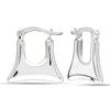 925 Sterling Silver Geometric Bag Rectangle Shape Click-Top Hoop Earrings for Women