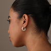 925 Sterling Silver Small Chunky Minimalist Puffed Wide Round-Tube Hoop Earrings for Women