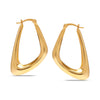 925 Sterling Silver 14K Gold-Plated Twisted Chunky Triangle Hoop Earring for Women