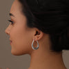 925 Sterling Silver Antique Oval Filigree Click-Top Hoop Earrings for Women