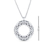 925 Sterling Silver Jewelry Byzantine Open-Space Circle Pendant with Cable Chain for Women 35 MM