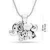 925 Sterling Silver Antique Elephant Mother and Child with Cable Chain Pendant Necklace for Women