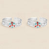 925 Sterling Silver Designer Floral Enamel Toerings for Women