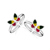 925 Sterling Silver Enamel Butterfly Toerings for Women