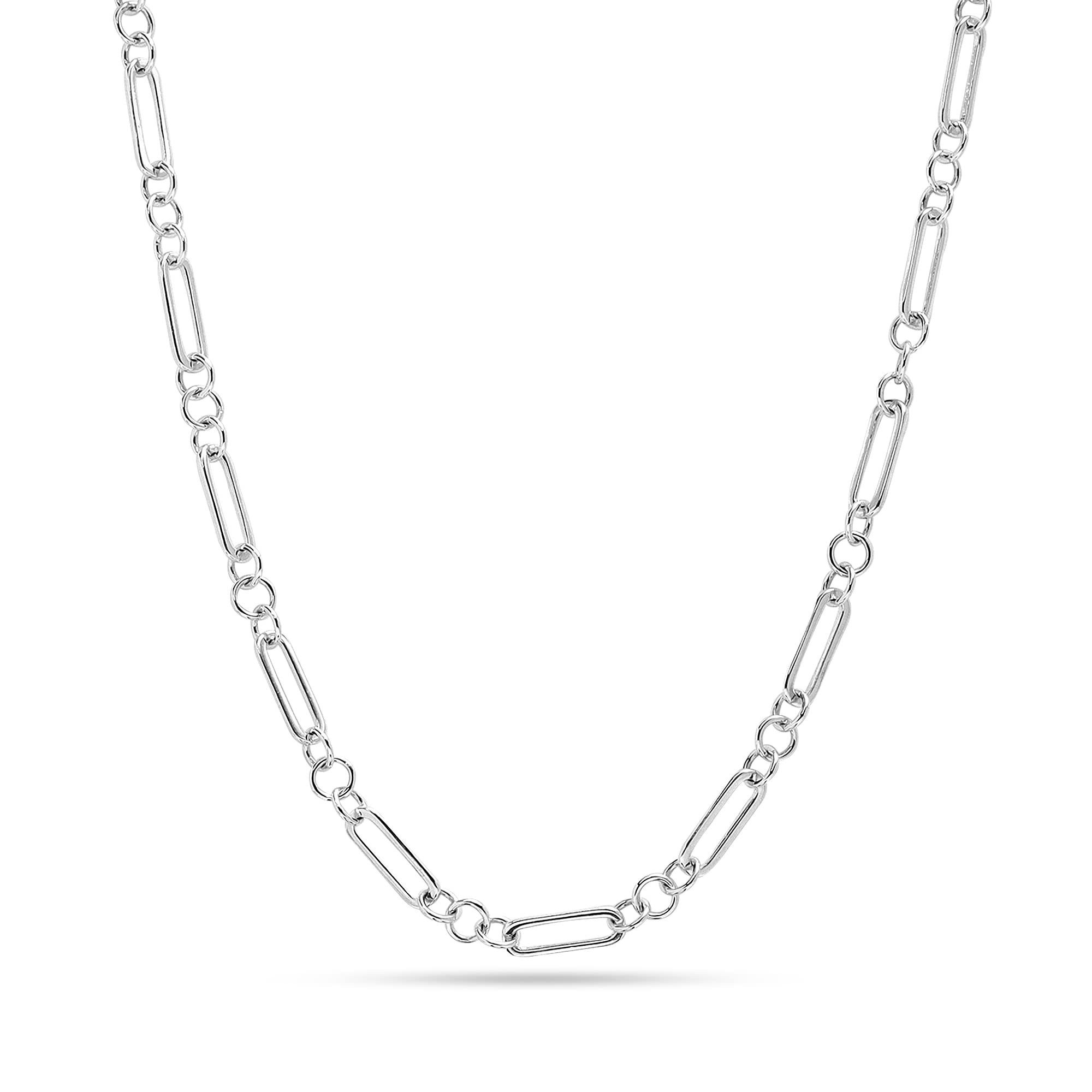 925 Sterling Silver Italian 0.46 CM Paperclip Link Chain Necklace for Women