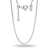 925 Sterling Silver Italian Adjustable Box Chain Necklace for Women 61 CM