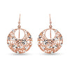 925 Sterling Silver Diamond-Cut Filigree Rose-Gold-Plated Drop Dangler Earring for Women Girl