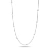 925 Sterling Silver Italian Ball Bead Station Chain Necklace for Women