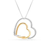 925 Sterling Silver Two-Tone Continuance Heart Necklace for Women