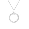 925 Sterling Silver Texture O Pendant Necklace for Women Teen